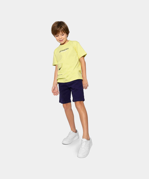 Camiseta Manga Corta Para Niño En Tela Suave Color Verde