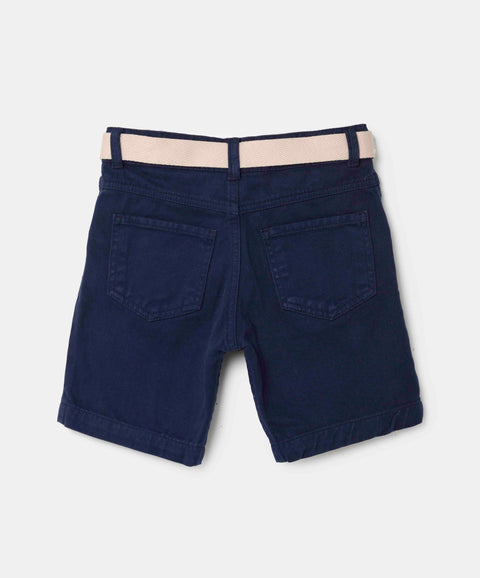 Bermuda Con Correa Para Niño En Drill Color Azul
