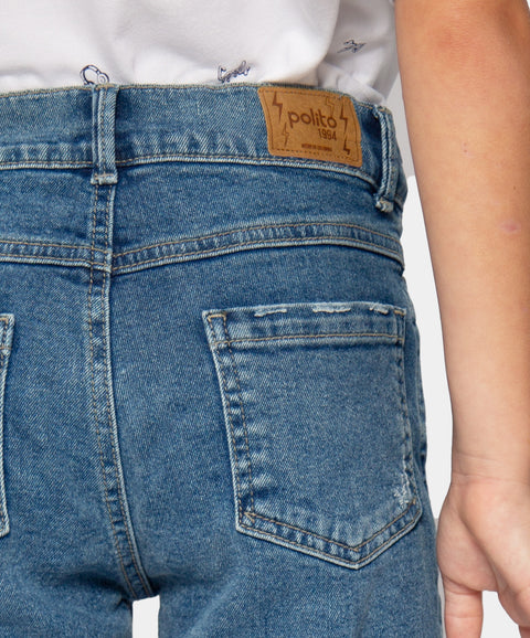Jean Slim Para Niño En Denim Tono Medio