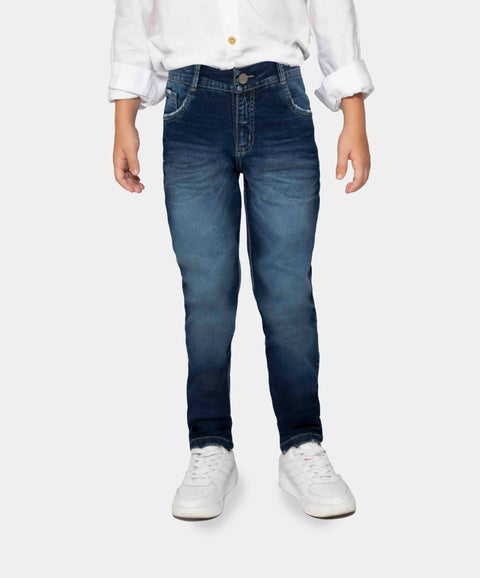 Jean Slim Para Niño En Denim Tono Oscuro