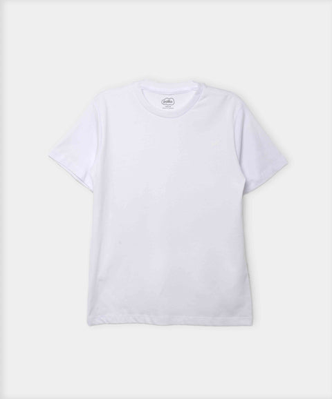Camiseta Manga Corta Para Niño En Tela Suave Color Blanco