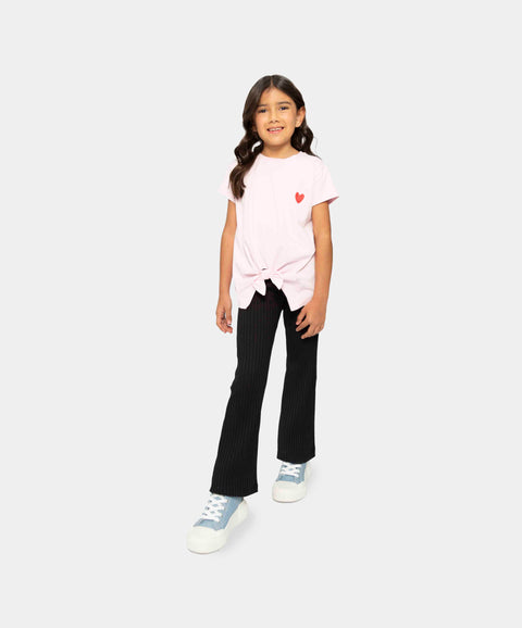 Camiseta Manga Corta Para Niña En Licra Color Rosado Claro