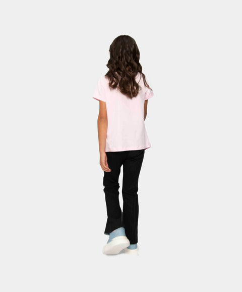 Camiseta Manga Corta Para Niña En Licra Color Rosado Claro
