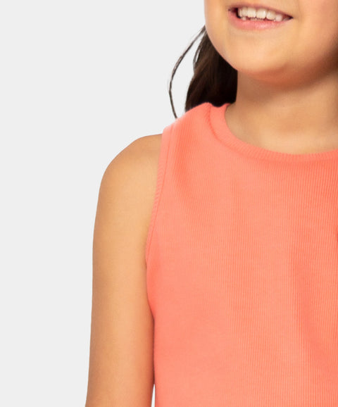 Conjunto Camiseta Y Leggins Para Niña En Rib Color Salmón