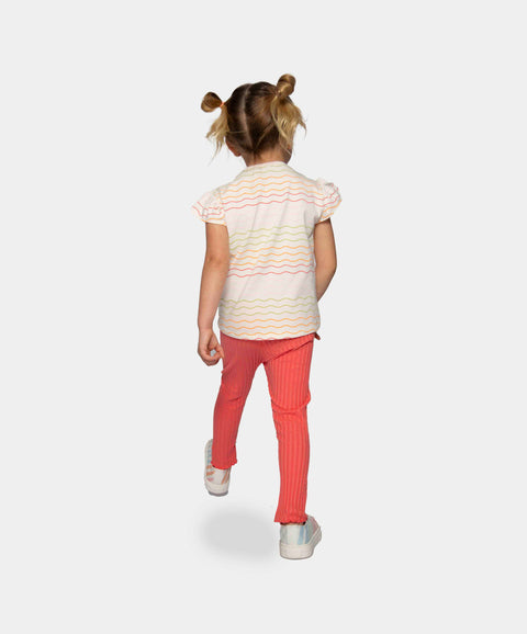 Conjunto Camiseta Y Leggins Para Bebé Niña En Licra Color Salmon