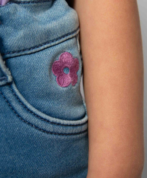 Jean Slim Para Bebé Niña En Denim Tono Medio