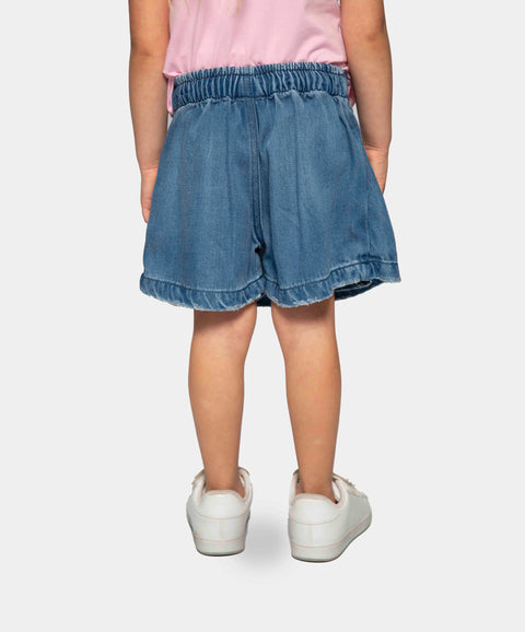 Falda Short Para Bebé Niña En Denim Tono Índigo Medio
