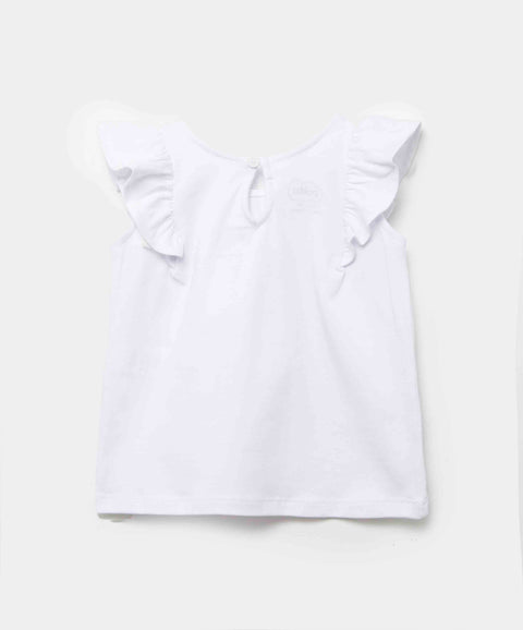 Camiseta Manga Corta Para Recién Nacida En Tela Suave Color Blanco