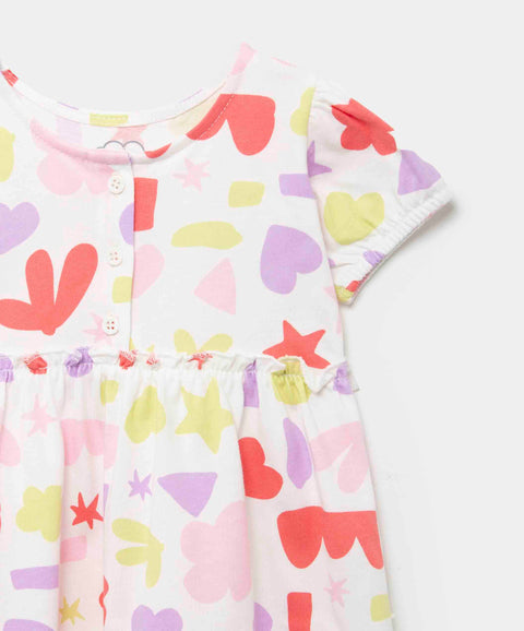 Vestido Estampado  Para Recién Nacida En Tela Suave