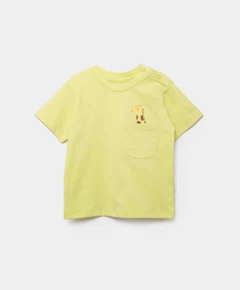 Conjunto Camiseta Y Bermuda Para Recién Nacido En Tela Suave Color Verde Y Azul