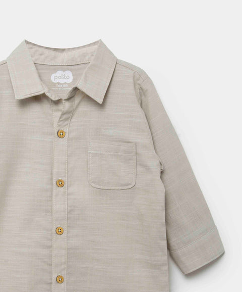 Camisa Manga Larga Para Recién Nacido En Algodón Color Verde