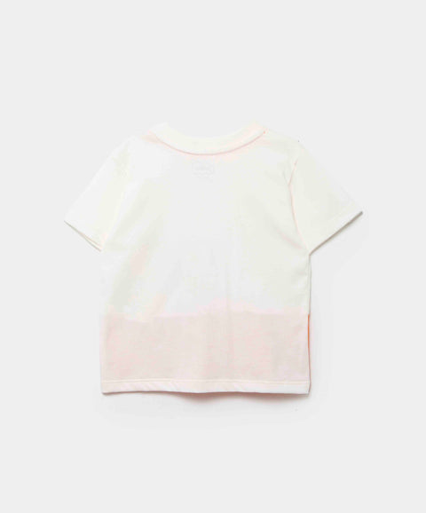 Camiseta Manga Corta Para Recién Nacido En Tela Suave Color Marfil Y Naranja
