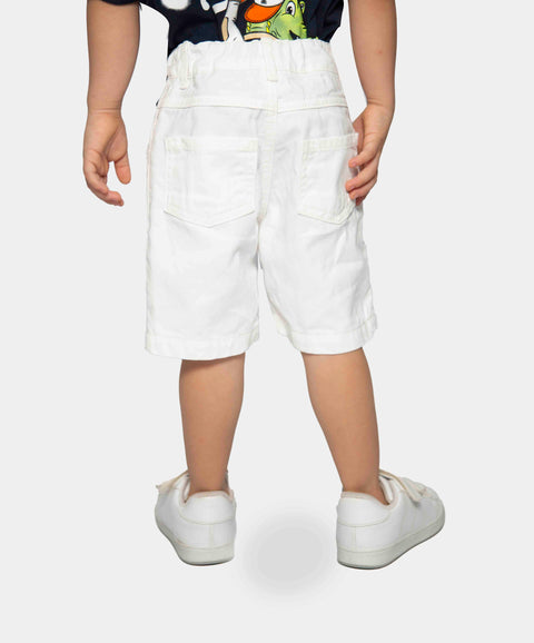 Bermuda Para Bebé Niño En Drill Color Blanco