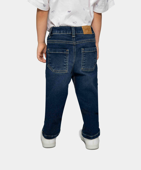 Jean Slim Para Bebé Niño En Denim Tono Oscuro