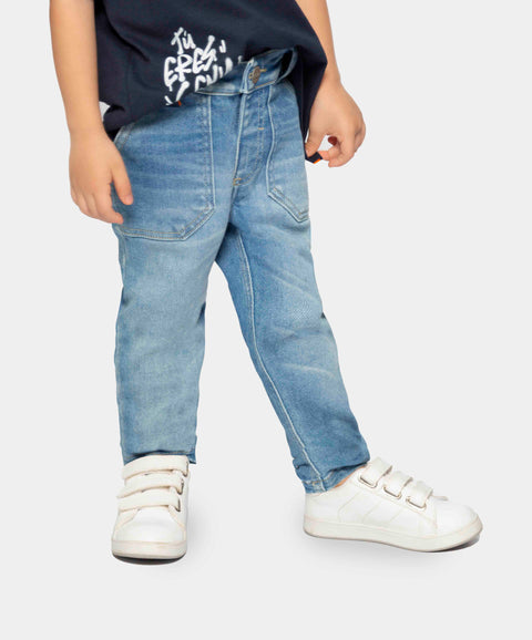 Jean Slim Para Bebé Niño En Burda Tono Medio