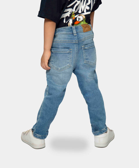 Jean Slim Para Bebé Niño En Burda Tono Medio