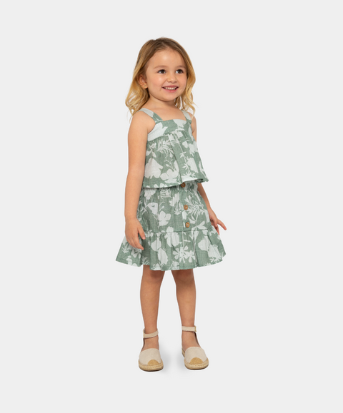 Conjunto Falda Y Blusa Para Bebe Niña En Tela Suave Color Verde