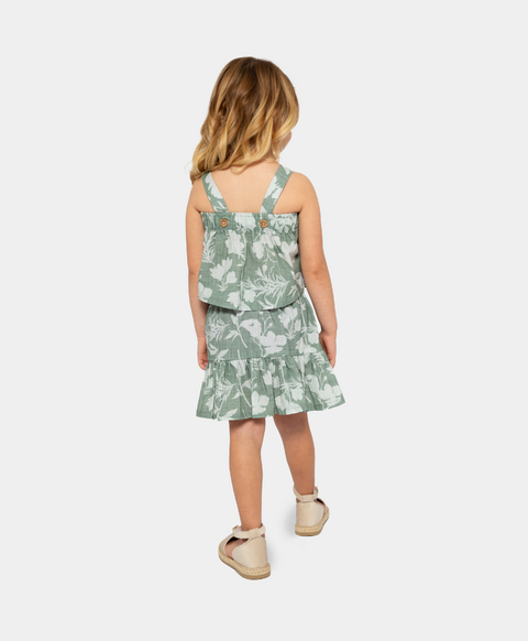Conjunto Falda Y Blusa Para Bebe Niña En Tela Suave Color Verde
