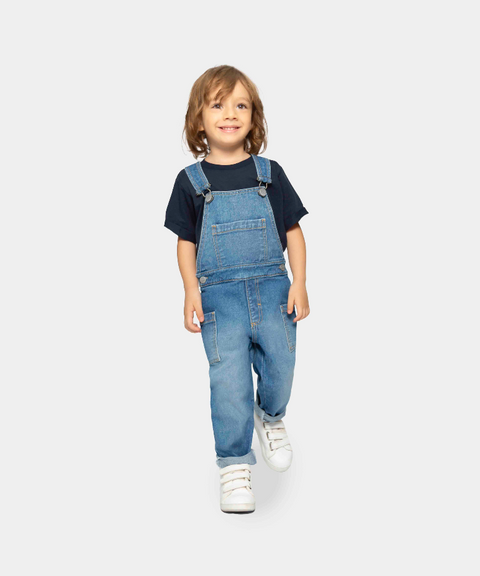 Overol Largo Para Niño En Denim Color Índigo