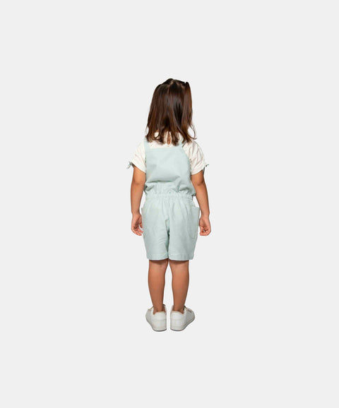 Conjunto Jumpsuit Y Camiseta Para Bebe Niña En Tela Suave Color Verde Claro