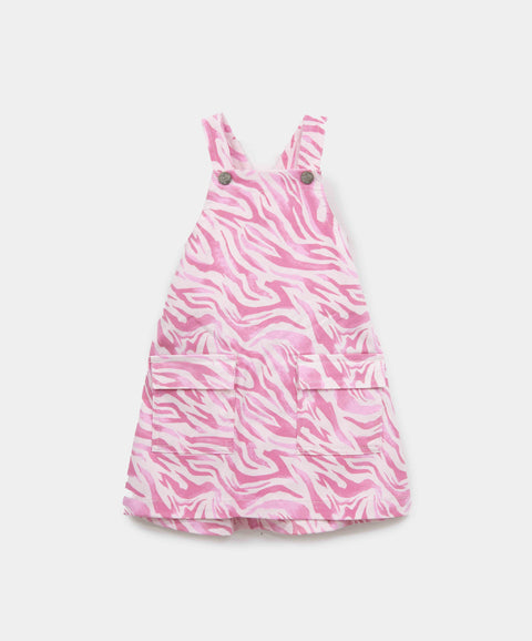 Jardinera Estampada Para Bebé Niña En tTwill Color Rosado