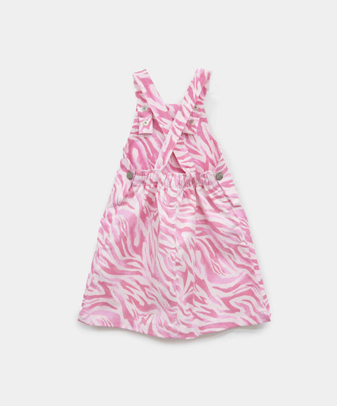 Jardinera Estampada Para Bebé Niña En tTwill Color Rosado
