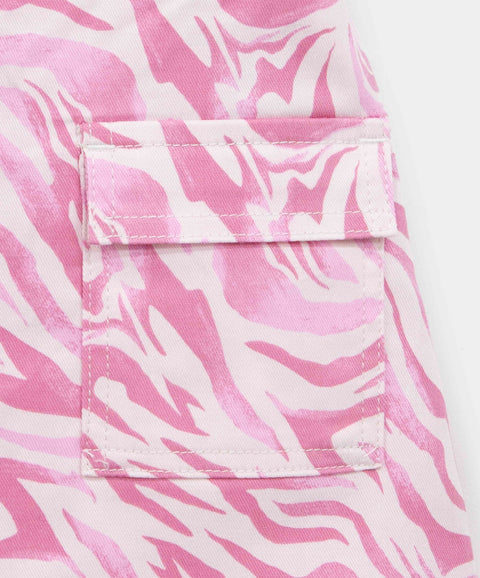 Jardinera Estampada Para Bebé Niña En tTwill Color Rosado