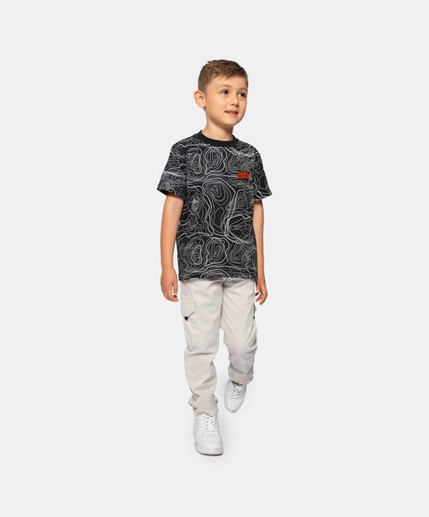 Camiseta Estampada Manga Corta Para Niño En Tela Suave Color Negro