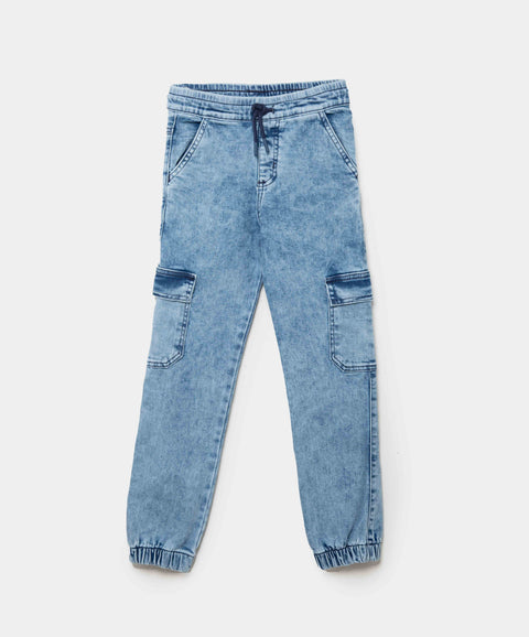 Jean Jogger Para Niño En Denim Tono Medio Claro