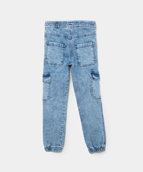 Jean Jogger Para Niño En Denim Tono Medio Claro
