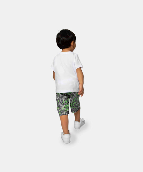 Conjunto De Camiseta Y Bermuda Para Bebé Niño Color Blanco