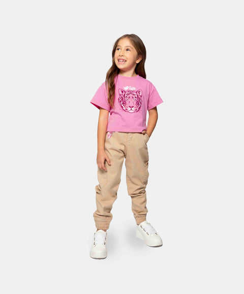 Pantalón Para Niña En Twill Color Arena