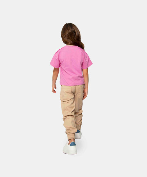 Pantalón Para Niña En Twill Color Arena