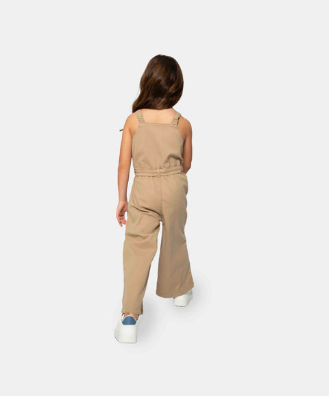 Enterizo Para Niña En Twill Color Verde Militar Claro