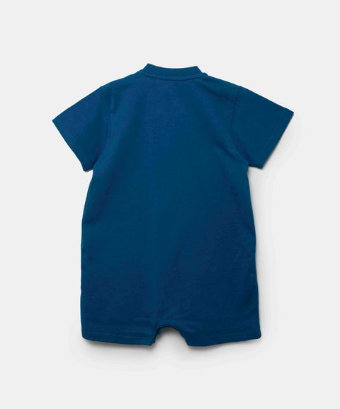 Mameluco Para Recién Nacido En Tela Suave Color Azul Petróleo