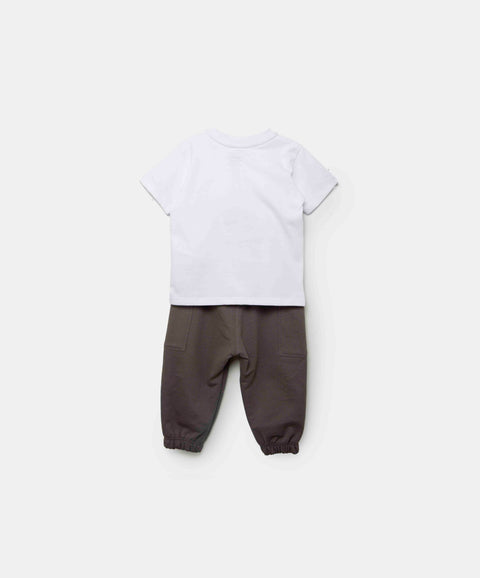 Conjunto Camiseta Y Pantalón Para Recién Nacido En Tela Suave Color Blanco