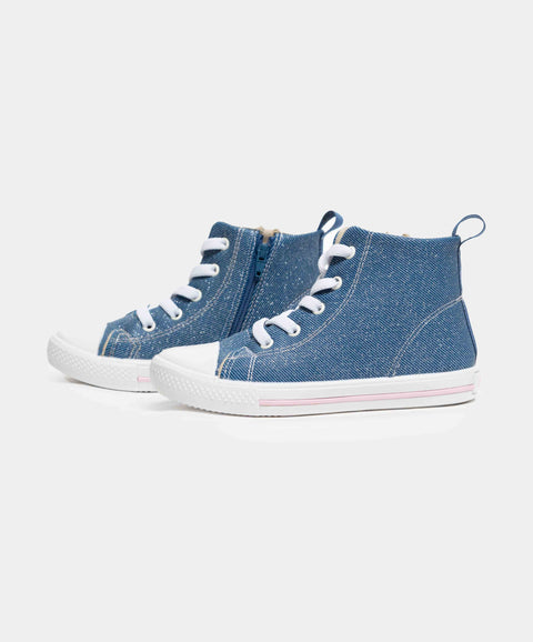 Tenis Bota Para Bebe Niña En Material Sintético Color Azul Índigo