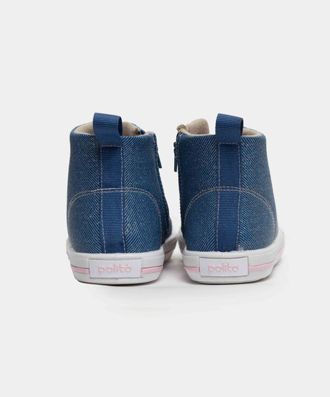 Tenis Bota Para Bebe Niña En Material Sintético Color Azul Índigo
