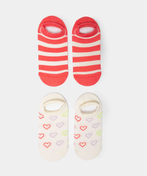 Medias Tobilleras X 2 Para Niña En Algodón Color Salmón