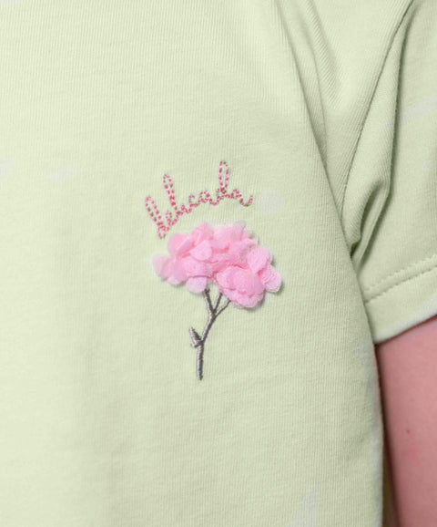 Camiseta Manga Corta Para Bebe Niña En Licra Color Verde Manzana