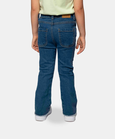 Jean Wide Leg Bebé Niña En Denim Tono Medio