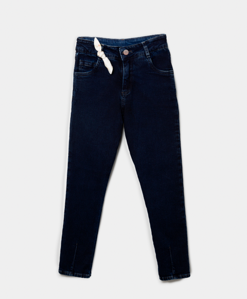 Jean Slim Para Niña En Denim Tono Oscuro