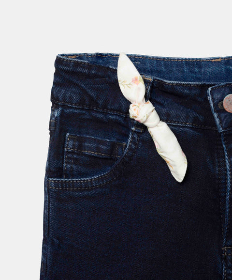 Jean Slim Para Niña En Denim Tono Oscuro