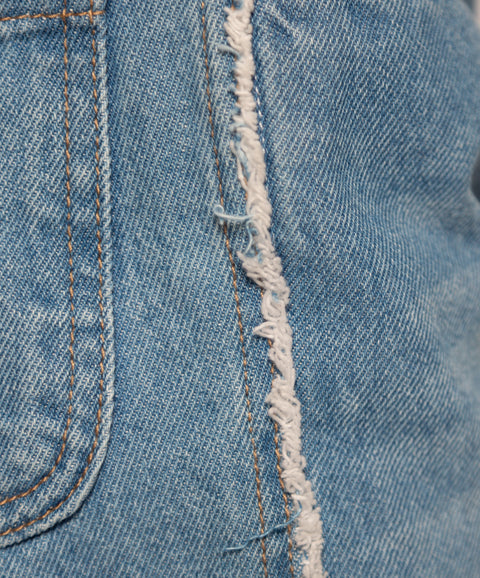 Jean Wide Leg Para Niña En Denim Tono Medio Claro