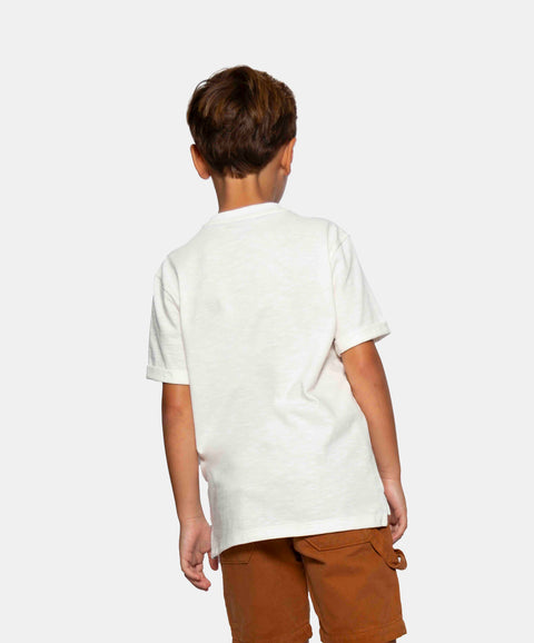 Camiseta Manga Corta Para Niño Color Marfil