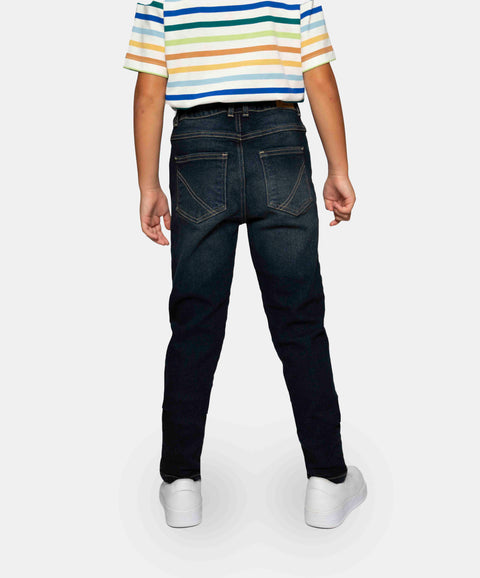 Jean Slim Para Niño En Denim Tono Oscuro