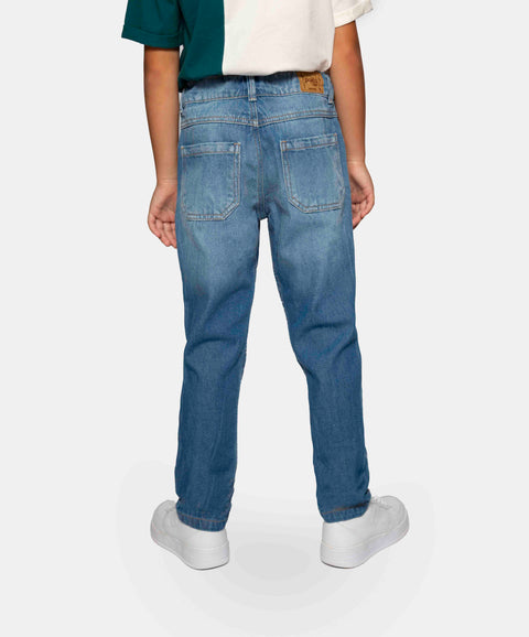 Jean Recto Para Niño En Denim Tono Medio