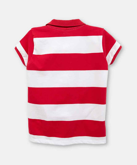 Camiseta Tipo Polo Niño En Algodón Color Rojo