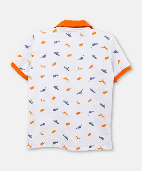 Camiseta Tipo Polo Niño En Algodón Color Blanco