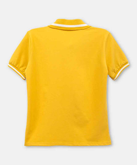 Camiseta Tipo Polo Niño En Algodón Color Amarillo